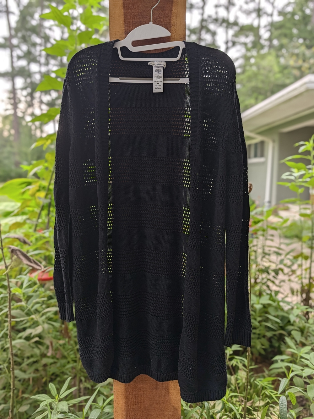 Tommy Bahama Black Open-Weave Women's Cardigan